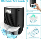 Dehumidifiers for Home 27oz(800ml) Small Auto Shut off Dehumidifiers with Drain Hose,Portable Ultra Quiet Mini Dehumidifier
