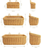 AceList Wall Hanging Basket, Boho Style Hand-Woven Hanging Storage Baskets - Set of 3, Ideal for Boho Room Decor, Kitchen, Ga