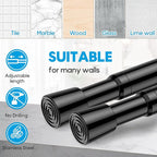 AIZESI 2 Pack Adjustable Tension Curtain Rod 32 to 58 inch, Curtain Rods No Drilling Expandable Spring Loaded Curtain Rods fo