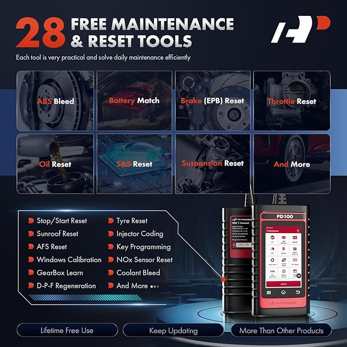 A-Premium 2025 PD100F for Ford Lincoln Mercury Full System OBD2 Scanner Diagnostic Tool, Bi-Directional Code Read Scan Tool,