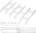 Vtopmart 2.36” Drawer Dividers with Expandable Inserts, 12.8"-22.3" Adjustable Kitchen Drawer Organizer, Clear Plastic Organi