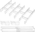 Vtopmart 2.36” Drawer Dividers with Expandable Inserts, 12.8"-22.3" Adjustable Kitchen Drawer Organizer, Clear Plastic Organi