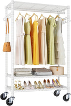 VIPEK R3 Rolling Clothing Rack Heavy Duty Garment Rack for Hanging Clothes, Portable Closet Wardrobe with Wheels and Side Hoo