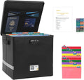 Medium Next of Kin Box Organizer with Smart Labels, Fireproof Foldable File Organizer with Combination Lock, 10 Hanging Files