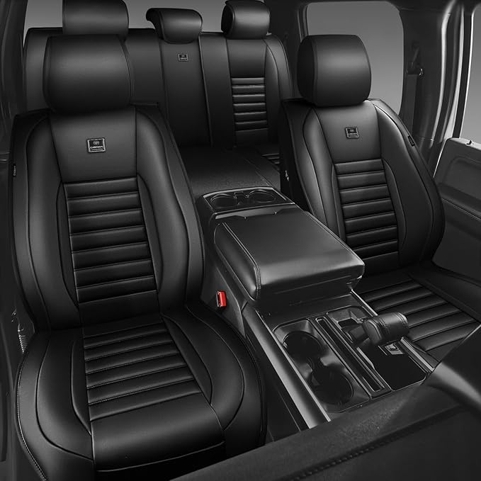 CAR PASS Nappa Leather Car Seat Covers Full Set, Luxury Seat Protector for Cars, Waterproof Anti-Slip Car Seat Cushion Armres
