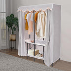 Foldable Portable Wardrobe Closet Rack, 50 * 20 * 68in Freestanding Clothing Storage Organizer for Bedroom,Apartments, Dormit