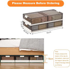 2 Pack Under Bed Storage Containers With Wheels,StackableFoldable Under Bed Storage Containers With Lids for Clothes Shoes Bl