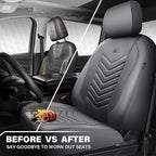 CAR PASS 3D Foam Mesh Leather Car Seat Covers Front Seats, Grey Breathable Front Seat Cover for Cars, Comfortable Universal F