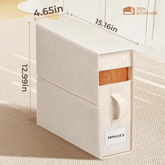 6Pack Linen Sheet Organizers and Storage - King/Queen Size Sheet Storage Organizer with Window, Foldable & Dustproof Sheet Or