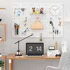 Peg Board Kit, Includes Pegboard and Accessories,with Hooks and Bins,Peg Board Wall Organizer for Office,Ornaments Display,Cr