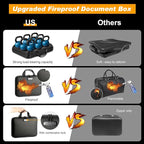 Fireproof Document Box with Lock, Portable Hard-Shell Case Fireproof File Box for Documents, Waterproof Document Box File Org