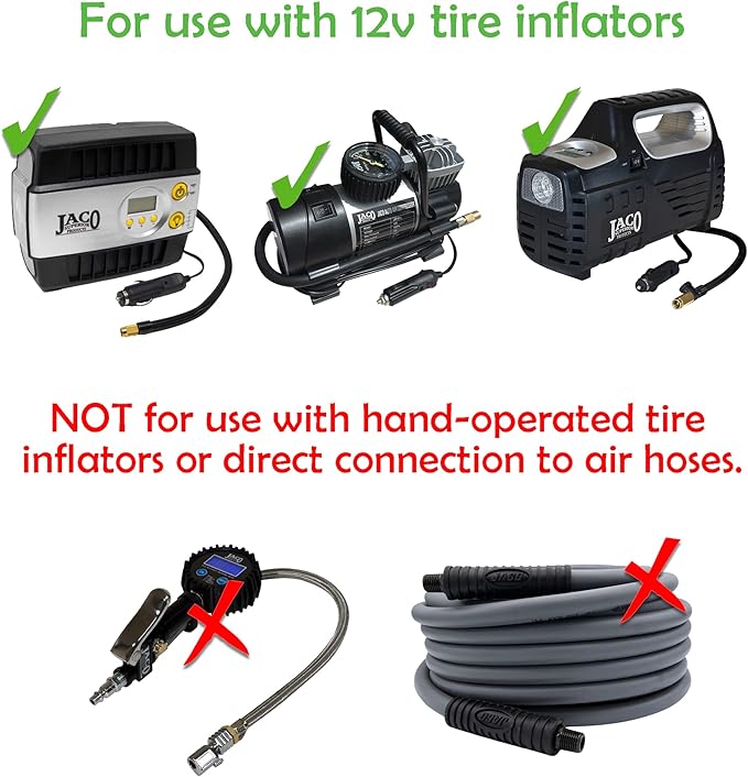 JACO Lightning L2X Quick-Connect Locking Tire Inflator Air Chuck Extension | Patented Lock-on Compressor Hose Attachment | 90 Degree Adapter (Open Flow)