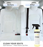 Premium Car Interior Cleaner (17oz Brush + Towel) | Interior Car Cleaner for Leather, Vinyl, Glass & Plastic | Residue-Free M