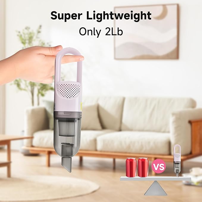 Handheld Vacuum Cleaner,Ultra-Lightweight Mini Portable Vacuums for Home, 6 in 1 Stick Vac Cleaners for Car,Pet Hair(Green Co