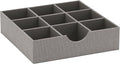 Household Essentials Grey 728-1 Deep 9 Section Drawer Organizer Box for Storage 12 in x 3.13