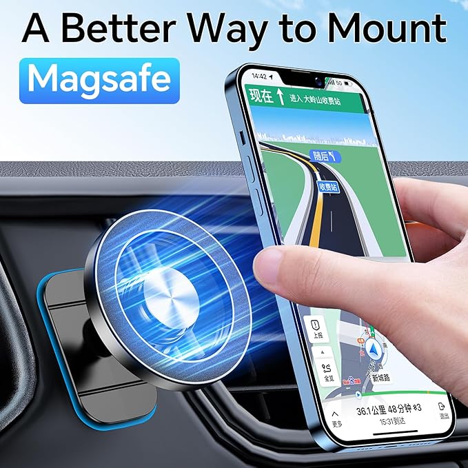 Kaistyle for Magsafe Car Mount【20 Strong Magnets】Magnetic Phone Holder for Car Phone Holder Mount Dash Mounted Holders Cell Phone Holders for Your Car Accessories for Women Men for iPhone 17 16 15 14