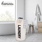 Caroeas 100L Laundry Basket,Large Laundry Hamper, Laundry Bag with Padded Handles, Clothes Hamper Stands Up Well, Collapsible