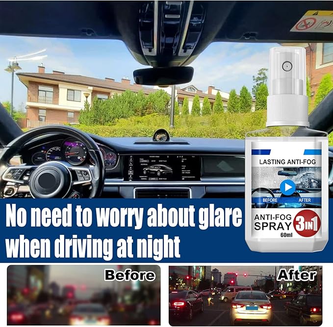 Car Glass Anti Fog Spray,60ml Rainproof Nano Rain Remover Multifunctional Car Glass Coating Agent Water Repellent Coating for