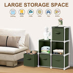 6 Cube Storage Organizer with Shelf Back to School Boxes 11 Inch Toy Storage Bins Closet Organizers Drawers Fabric Dresser fo