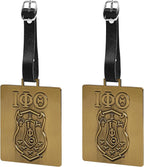 Iota Phi Theta Fraternity Paraphernalia - Official Vendor - Set of 2 Luggage Tags - Greek Letters and Shield