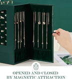 Homde Jewelry Organizer with Transparent Window Necklace Hooks Gift for Women Jewelry Box Display Case for Necklaces Rings Ea