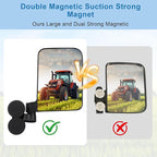 Tractor Mirror Magnetic, Strong Magnetic Mirrors for Forklifts, External Reflective Strips on Mirrors, No Installation Required, 1 Pair (Right and Left)