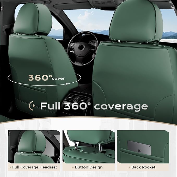 Coverado Seat Covers, Car Seat Covers Front Seats, Car Seat Cover, Car Seat Protector Waterproof, Car Seat Cushion Nappa Leat