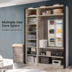 BrilliantJo 2 Pack 6 Shelves Hanging Closet Organizer with 2 Drawer, Hanging Storage with 4 Side Pockets for Clothes Shoes, 4