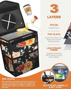 Car Trash Can with Lid, Cute Leakproof Car Trash Garbage Bag Hanging Vehicle Trash Bin Small Portable Automotive Garbage Cans Organizer for Back/Front Seat/Console(2.8 Gallons,Rose)