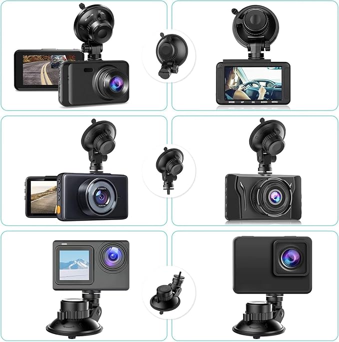 Dash Cam Mount, Suction Cup Mount,Windshield and Dashboard Suction Cup Mount Camera Mount,For ROVE R2-4K,CHORTAU Dash Cam,Screw Connectors Are Suitable For Most Dash Cam, DVR, GPS and Sports Camera
