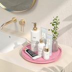 12 Oak Wood Bathroom Tray for Counter, Vanity Tray for Perfume Lotion Candle Makeup Jewelry Sink Soap Holder Turntable