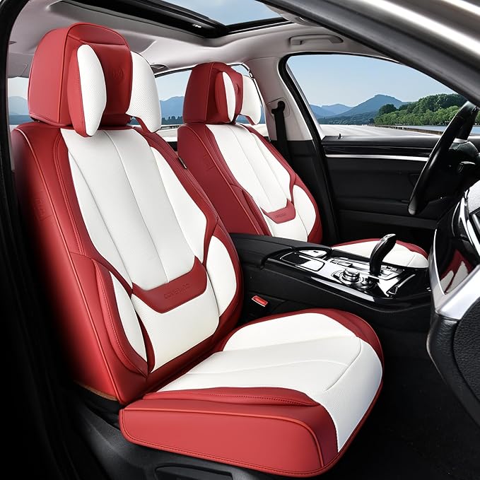 Coverado Seat Covers, Car Seat Covers Front Seats, Car Seat Cover, Car Seat Protector Waterproof, Seat Cushion Nappa Leather 
