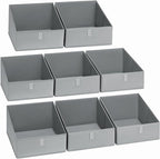 DIMJ Closet Storage Bins 8 Pack - Fabric Trapezoid Closet Organizer Bin, Foldable Storage Baskets for Shelves, Closet Shelf O