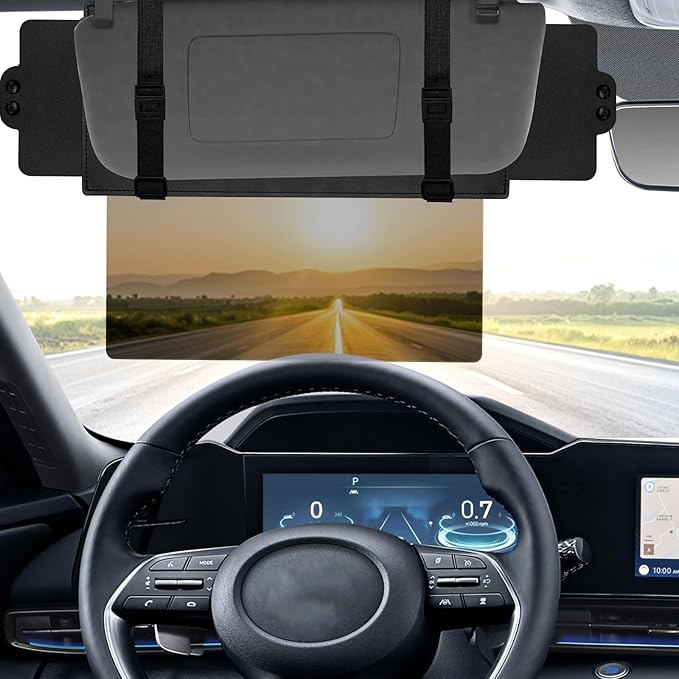 Polarised Sun Visor Extender for Vehicles, Adjustable Anti-Glare Side Window Sun Visor Extension Accessory, Blocks Ultraviolet Rays and Sunlight