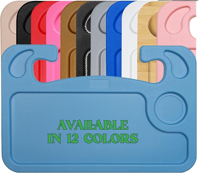 lebogner Steering Wheel Tray, Car Food Trays For Eating, Laptop, Tablet, Or Notebook, Hook On Auto Steering Wheel Desk Table, For Most Vehicles Steering Wheels, Travel Car Accessories, Light Blue