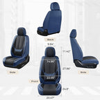 Coverado Seat Covers, Car Seat Covers Front Seats, Leather Seat Covers for Cars, Car Seat Protector Waterproof, Black Car Sea