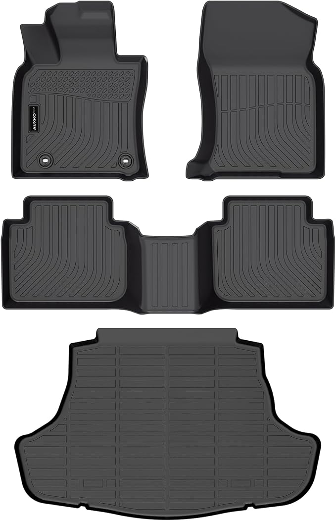 Auxko All Weather Floor Mats Cargo Mat Fit for Toyota Camry AWD 2024 2023 2022 2021 2020 2019 2018 TPE Floor Liner Trunk Mat Camry Accessories All Season Odorless Anti-Slip Black