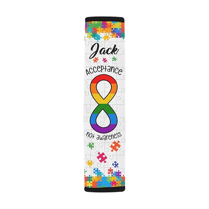Acceptance Not Awareness Autism Awareness Seat Belt Cover for Kid Family Special Need Autistic Medical Alert Car Cushion Cover Support Autism Gift Personalized Name 31