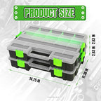 Jack Boss Tool Box with Transparent Lid, Single Side 17-Compartments Organizer Box with Removable Dividers for Hardware, Scre