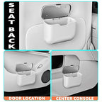 HOLDCY Car Trash Can, Waterproof Multi‑Functional Auto Trash Bin for Door/Console/Seat Back, Universal Vehicle Garbage Can for Car/Truck/SUV Drivers (White)