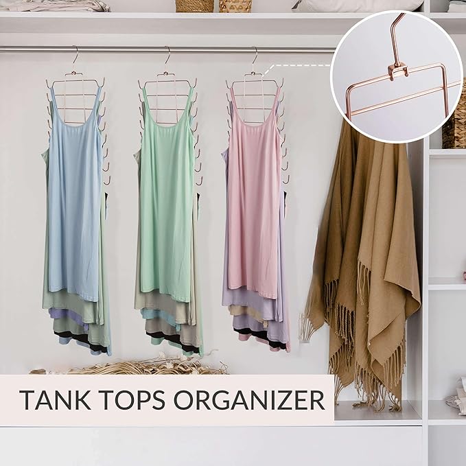ZEDODIER 3 Pack Tank Top Hanger Space Saving, Bra Hangers for Closet Organizer, Hanging Bra Organizer Tank Tops Holder with 2
