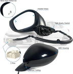 Left Driver Side Mirror Fits 2022-2025 HONDA CIVIC Sedan/Hatchback With Power Glass, Heated, Blind Spot Detection and Manual Folding Match to Crystal Black Pearl Replace HO1320351 (7 Pins)