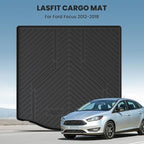 LASFIT Cargo Mat for 2012–2018 Ford Focus Sedan (Gas Models Only, No Subwoofer) Custom Fit All Weather Trunk Liner, Waterproof Heavy Duty Rear Trunk Protector for Cargo Area