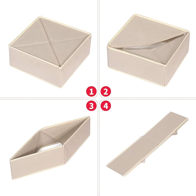 DIOMMELL 9 Pack Foldable Cloth Storage Box Closet Dresser Drawer Organizer Fabric Baskets Bins Containers Divider for Clothes