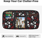 Skull Zippered Sun Visor Car Document Organizer with Adjustable Straps Car Visor Organizer with Pocket Storage and Picture Holder Easy Installation Universal Fit for Most Cars SUV