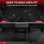 LASFIT Floor Mats for Chevrolet Chevy Colorado/GMC Canyon 2015-2022 (Only Crew Cab), All Weather TPE Custom Fit Automotive Floor Mats for Cars, 1st and 2nd Row Car Floor Mats Full Set, 3 PCS, Black
