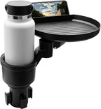 Macally Car Cup Holder Tray and Cup Holder Expander with Phone Slot - Enjoy Your Meal - 9" Car Food Tray Table and Drink Holder for Yeti, Hydroflask, etc.