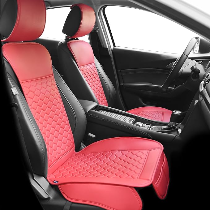 Elantrip 2PCs Front Car Seat Covers Leather Car Seat Protector Universal fit for Most Cars SUVs and Trucks Water Proof Seat P
