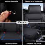 Coverado Chevy Silverado Seat Covers Full Set, Faux Leather Car Seat Covers Fit for 2014-2018 1500, 2015-2019 2500HD 3500HD C