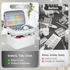 Mancro Dual Layers Medicine Organizer Bag, Pill Bottle Organizer Storage with Lockable Zipper, Medication Travel Bag for Pill